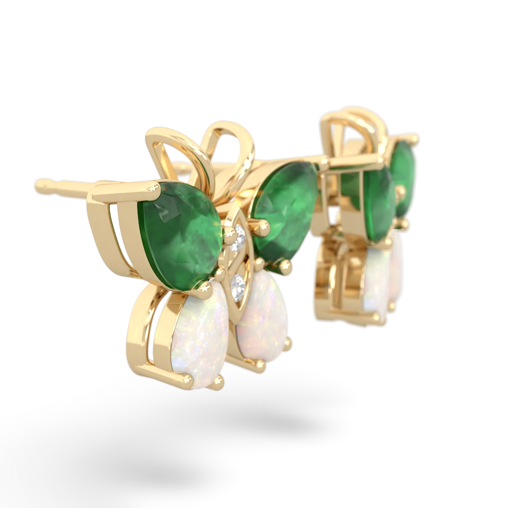 Emerald Butterfly 14K Yellow Gold earrings E2215