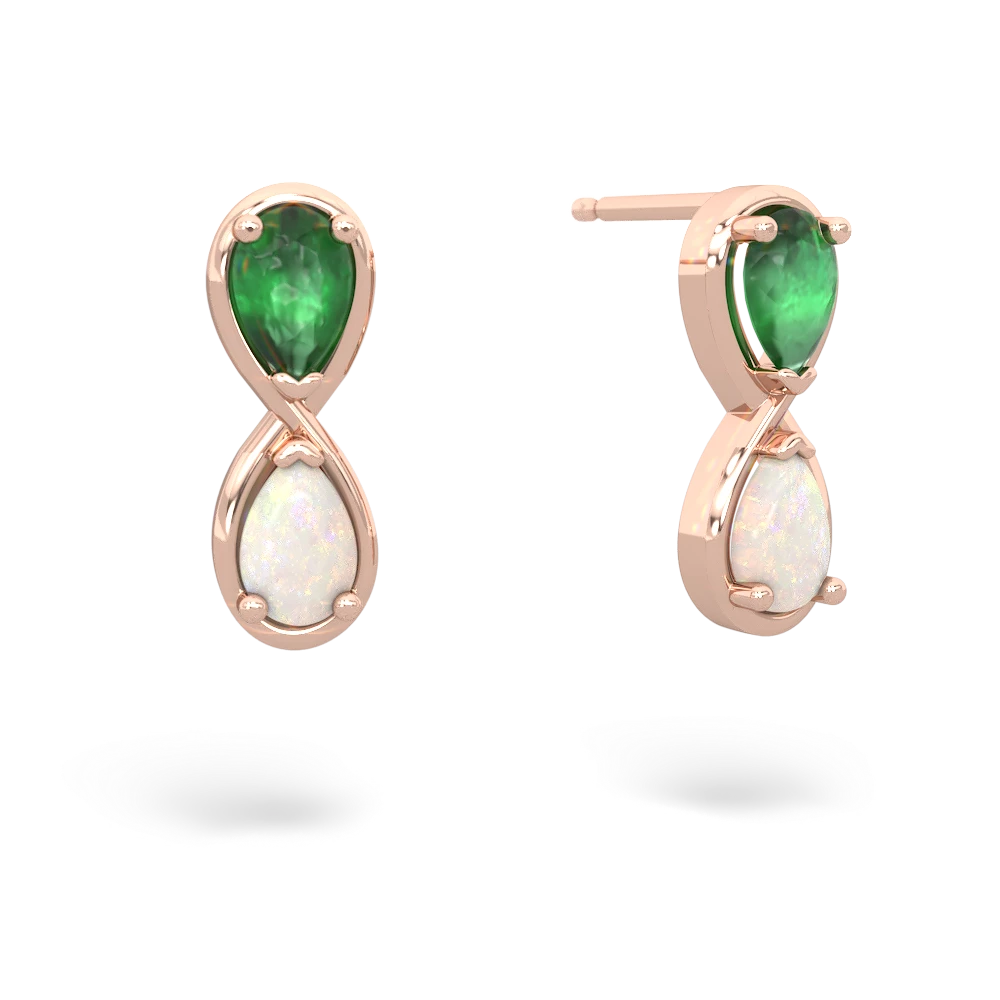 Emerald Infinity 14K Rose Gold earrings E5050