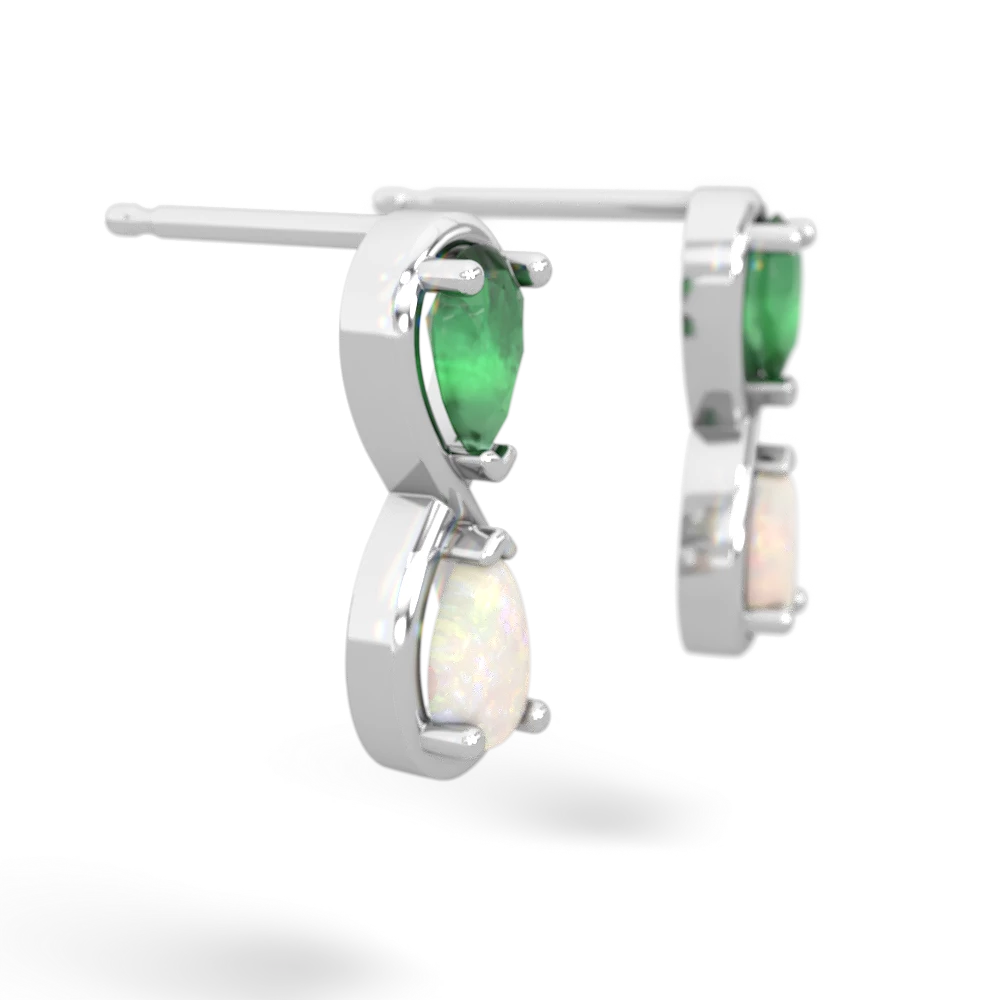 Emerald Infinity 14K White Gold earrings E5050