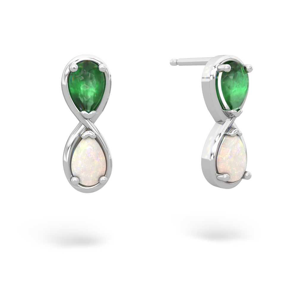 Emerald Infinity 14K White Gold earrings E5050