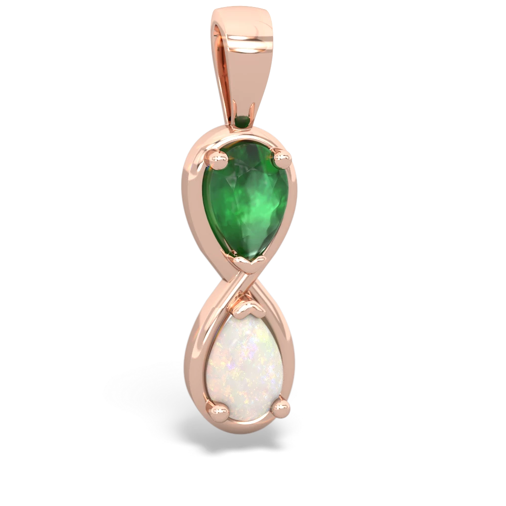 Emerald Infinity 14K Rose Gold pendant P5050