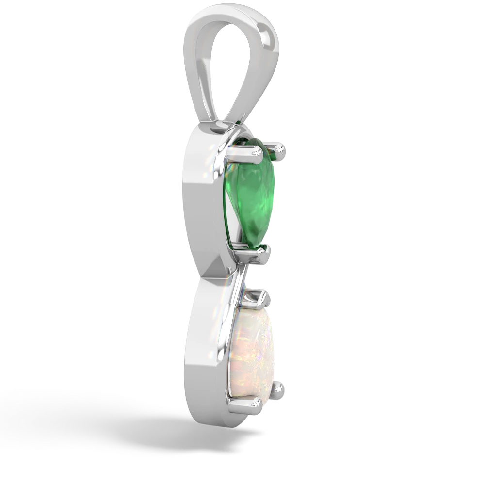 Emerald Infinity 14K White Gold pendant P5050