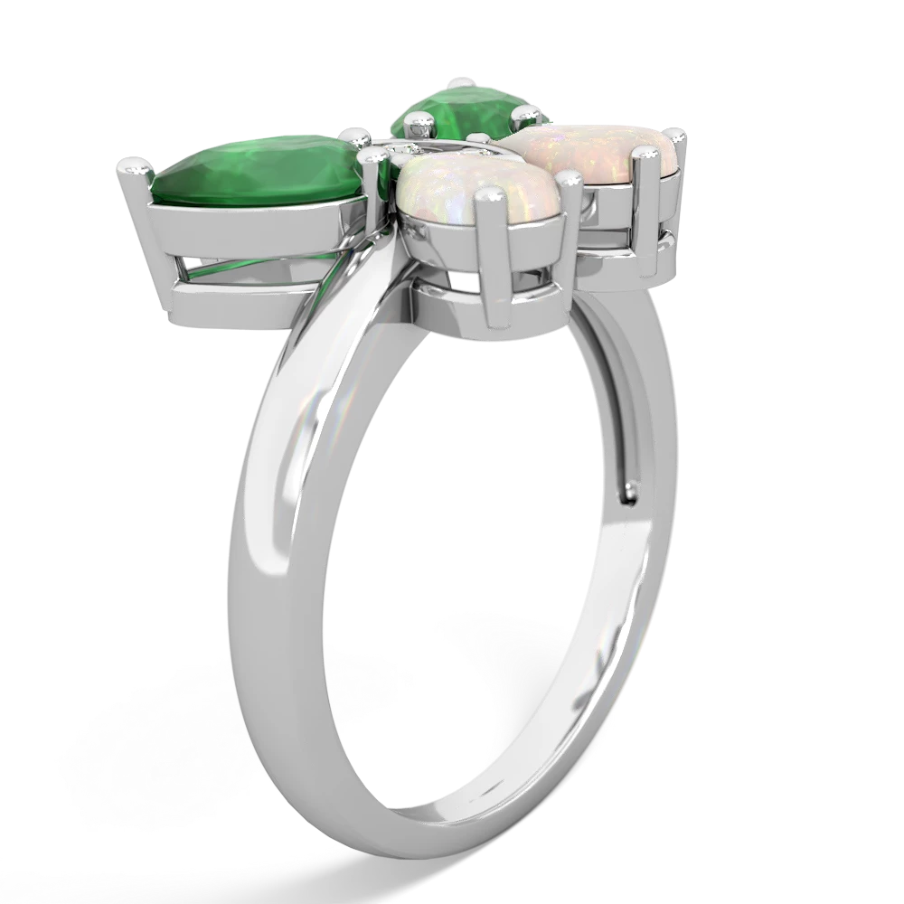 Emerald Butterfly 14K White Gold ring R2215