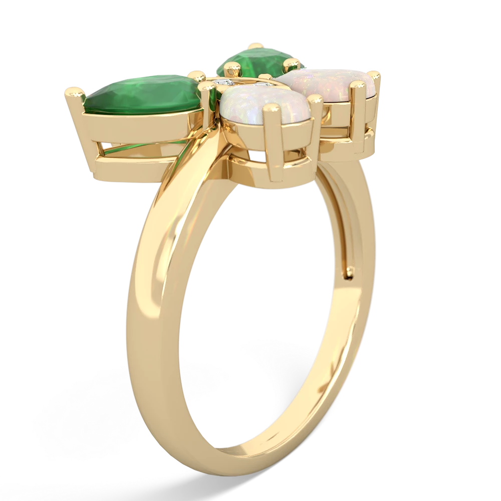 Emerald Butterfly 14K Yellow Gold ring R2215