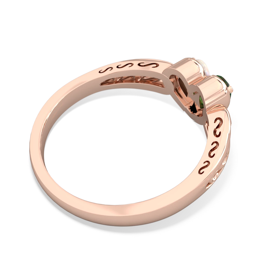 Emerald Filligree 'One Heart' 14K Rose Gold ring R5070