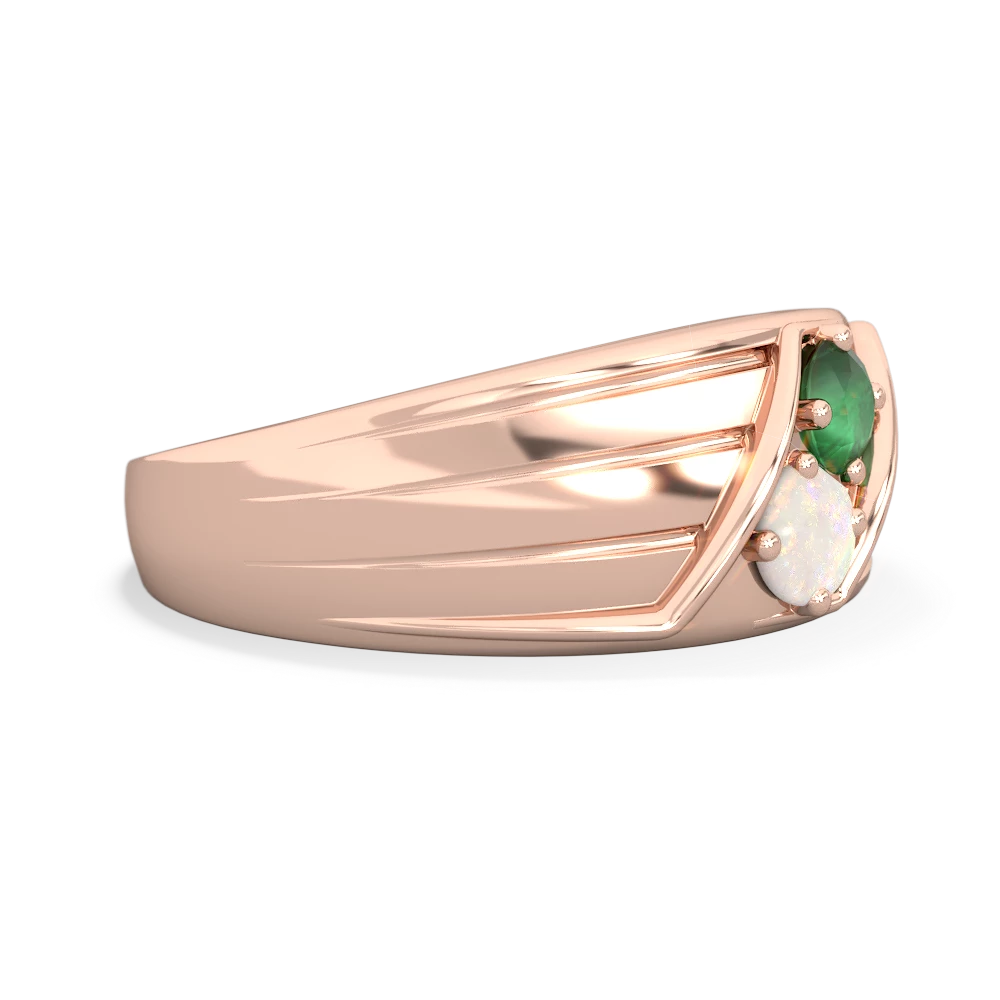 Emerald Men's Streamline 14K Rose Gold ring R0460