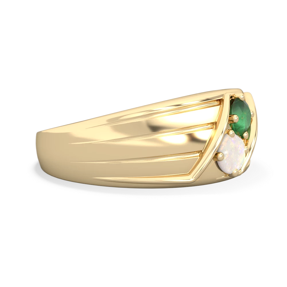 Emerald Men's Streamline 14K Yellow Gold ring R0460