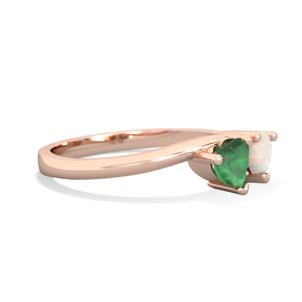 Emerald Sweethearts 14K Rose Gold ring R5260