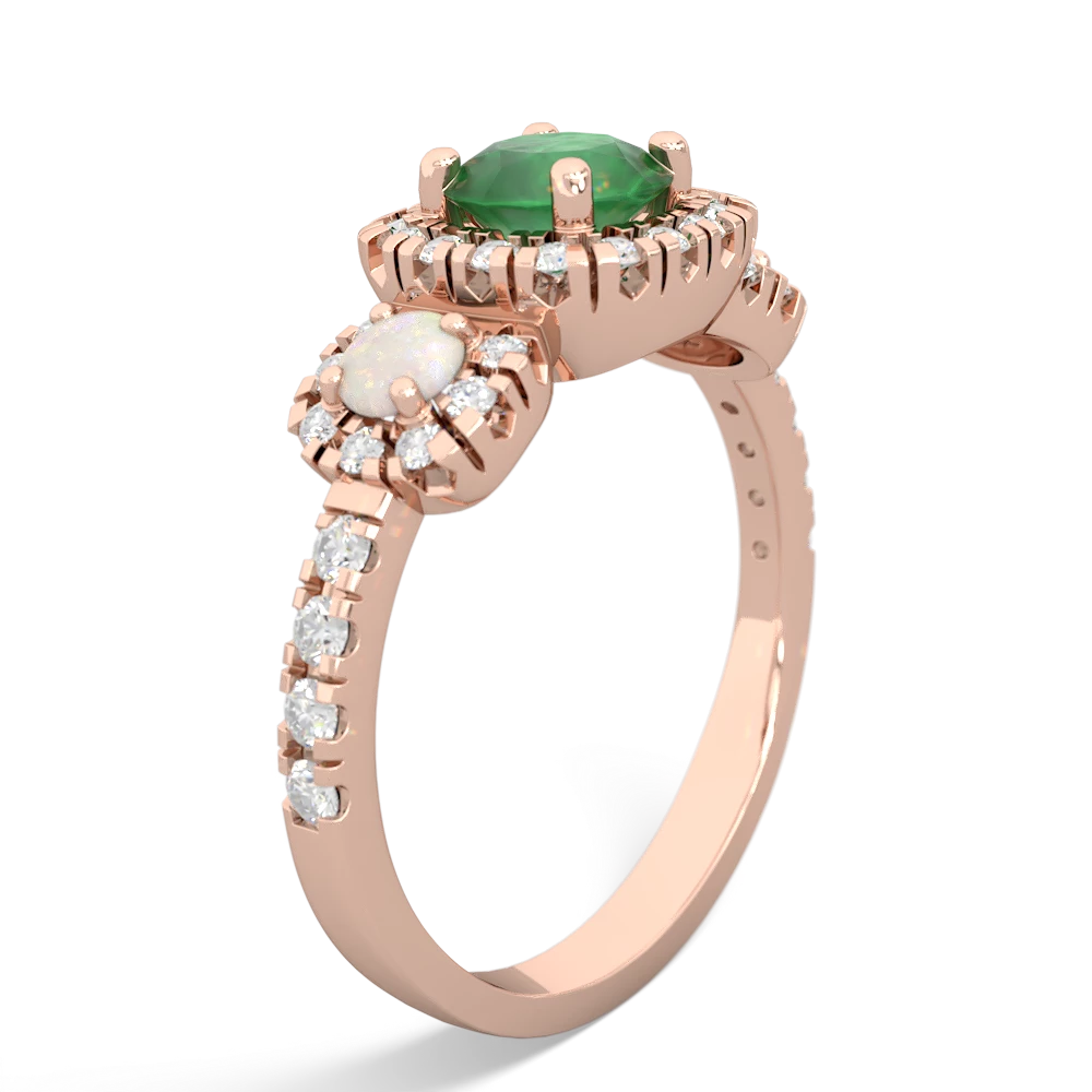 Emerald Regal Halo 14K Rose Gold ring R5350