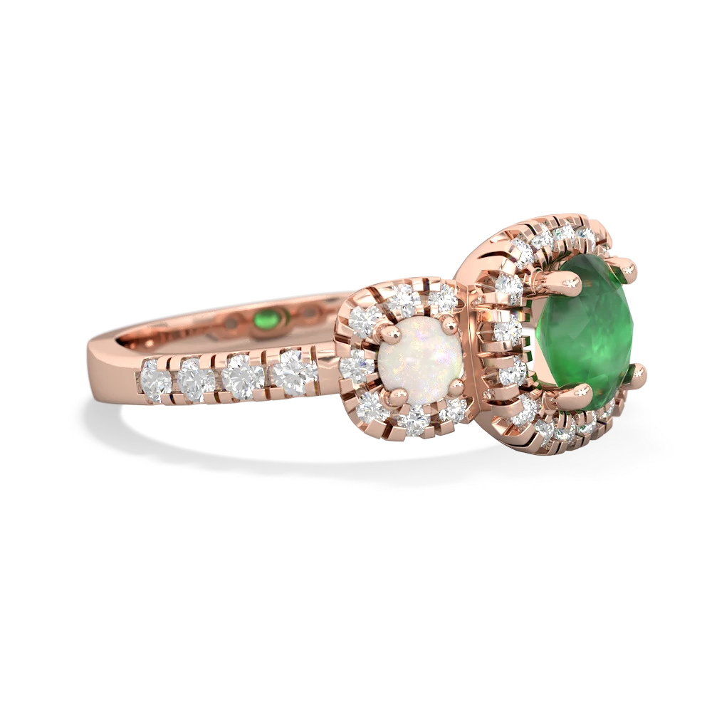 Emerald Regal Halo 14K Rose Gold ring R5350