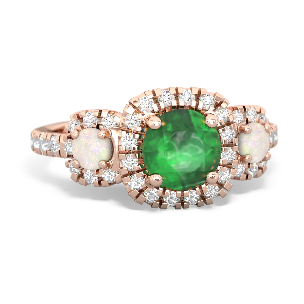 Emerald Regal Halo 14K Rose Gold ring R5350