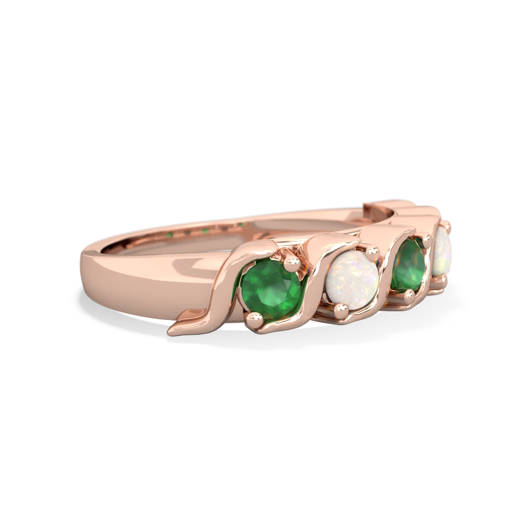 Emerald Anniversary Band 14K Rose Gold ring R2089