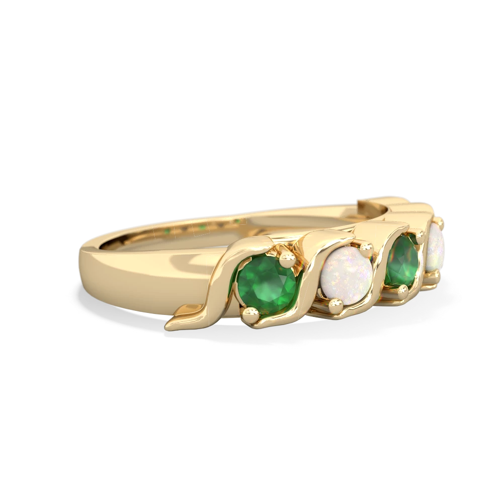 Emerald Anniversary Band 14K Yellow Gold ring R2089