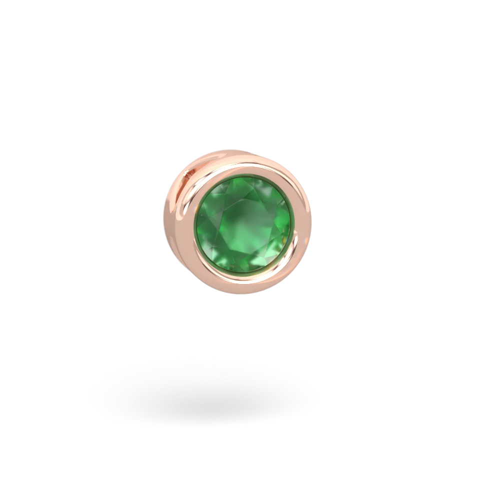 Emerald 5Mm Round Slide 14K Rose Gold pendant P3785
