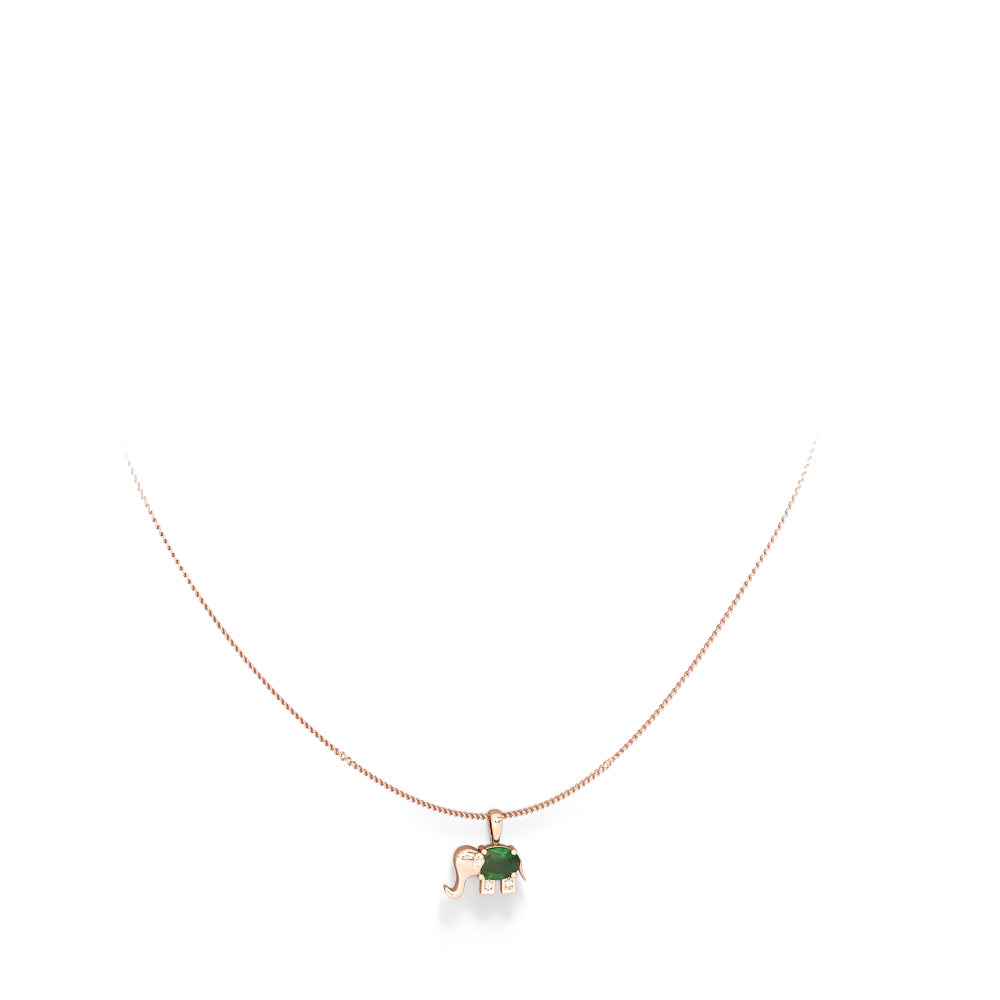 Emerald Elephant 14K Rose Gold pendant P2555