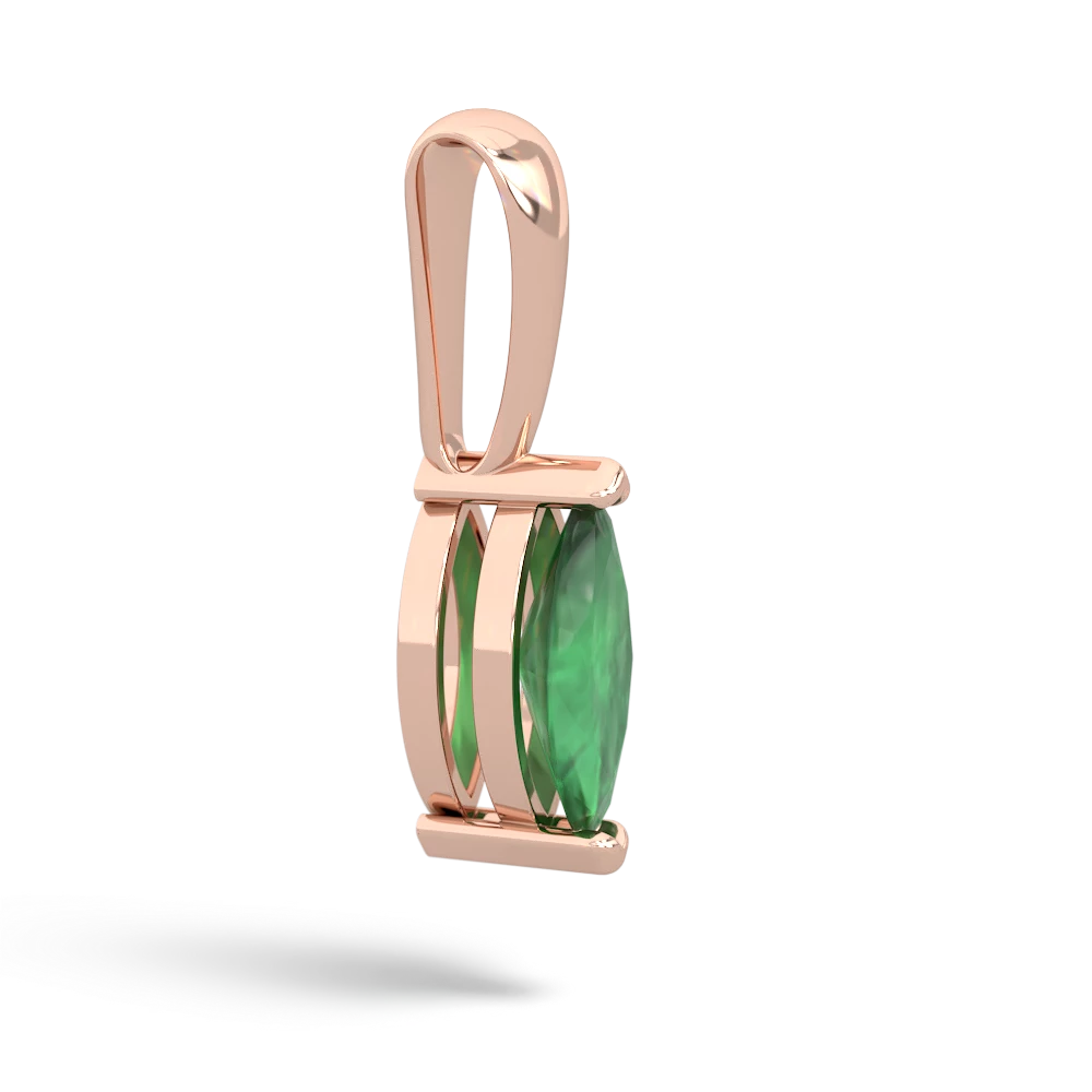 Emerald 8X4 Marquise 14K Rose Gold pendant P1701