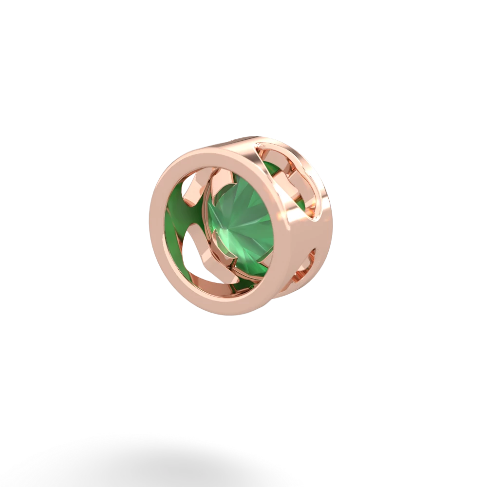 Emerald 6Mm Slide 14K Rose Gold pendant P3786