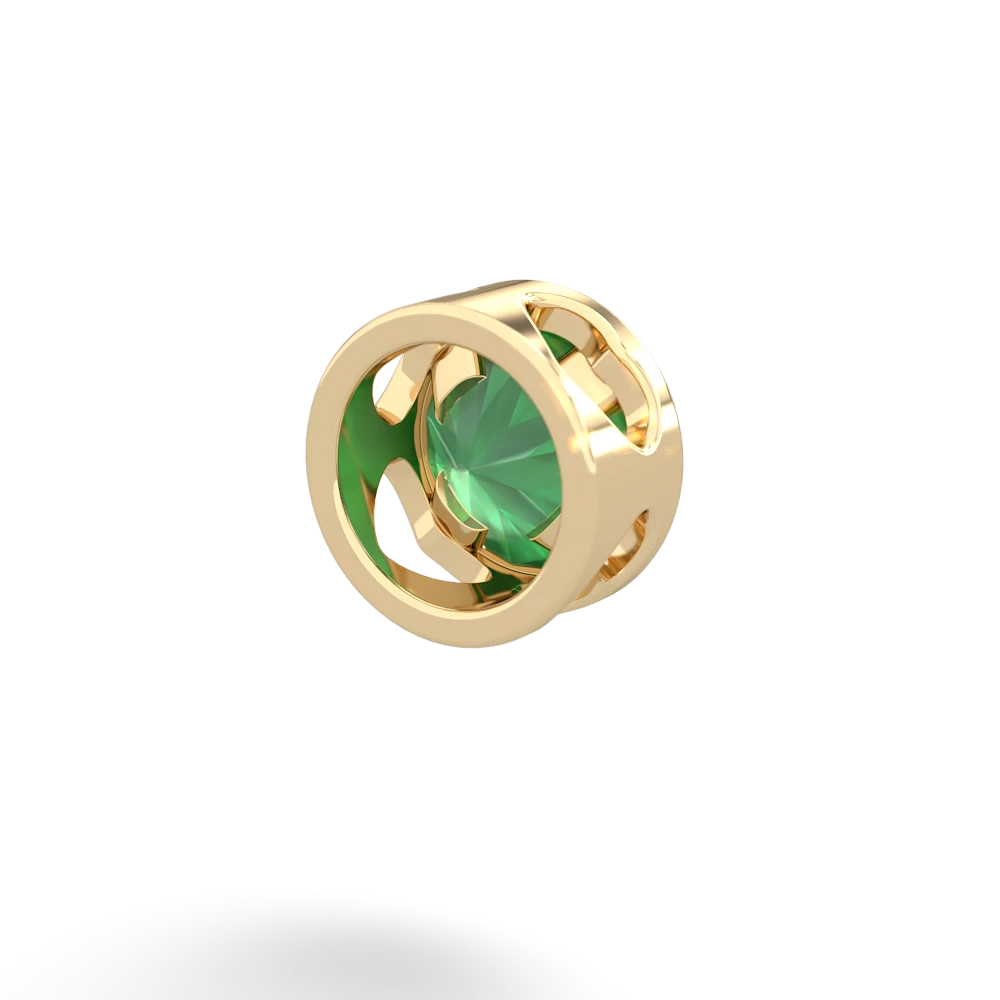 Emerald 6Mm Slide 14K Yellow Gold pendant P3786