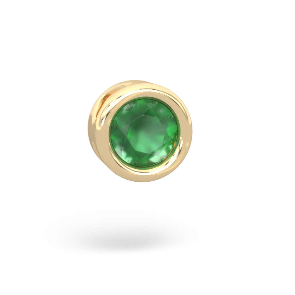 Emerald 6Mm Slide 14K Yellow Gold pendant P3786