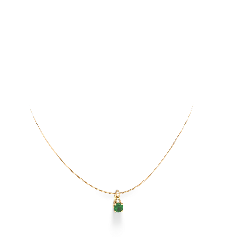 Emerald Antique Elegance 14K Yellow Gold pendant P3100