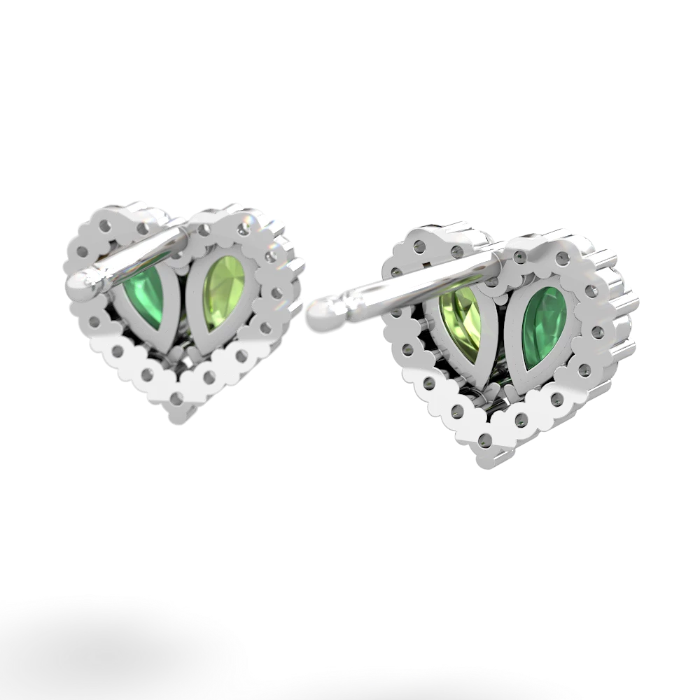 Emerald Halo 14K White Gold earrings E7008