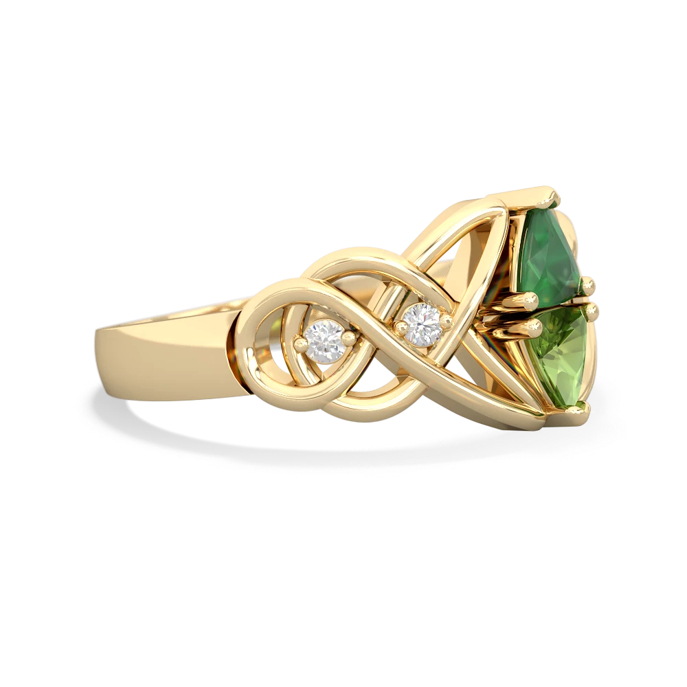 Emerald Keepsake Celtic Knot 14K Yellow Gold ring R5300