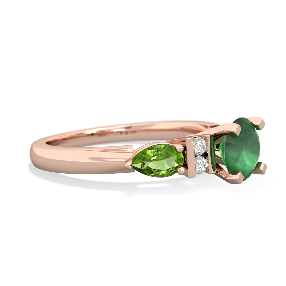 Emerald 6Mm Round Eternal Embrace Engagement 14K Rose Gold ring R2005