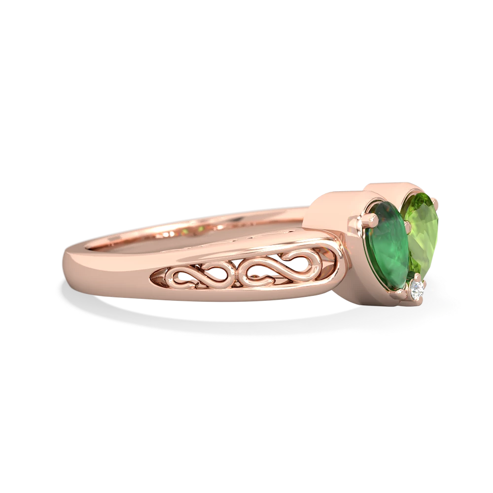 Emerald Filligree 'One Heart' 14K Rose Gold ring R5070