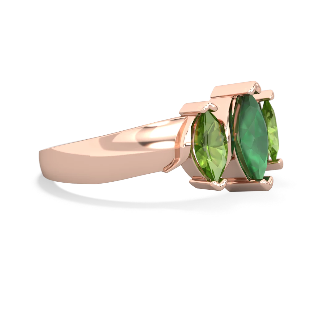 Emerald Three Peeks 14K Rose Gold ring R2433