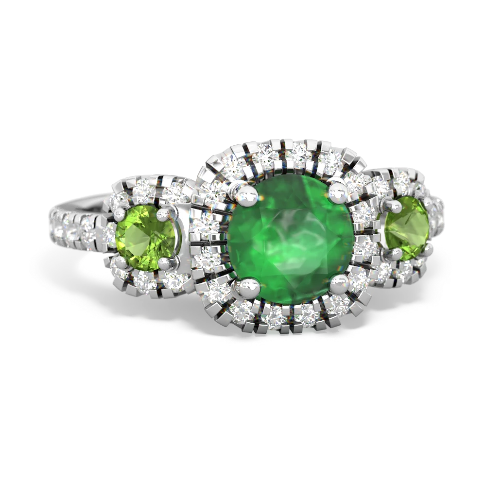 Emerald Regal Halo 14K White Gold ring R5350