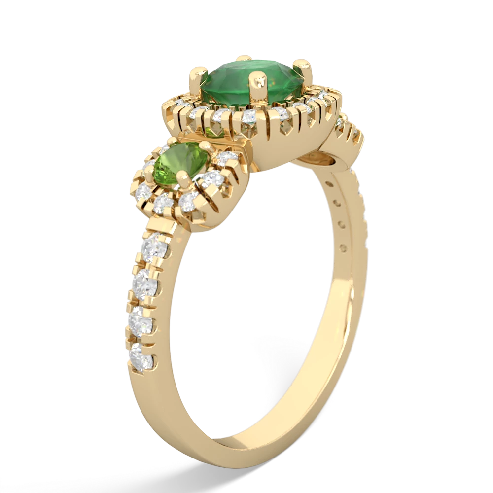 Emerald Regal Halo 14K Yellow Gold ring R5350