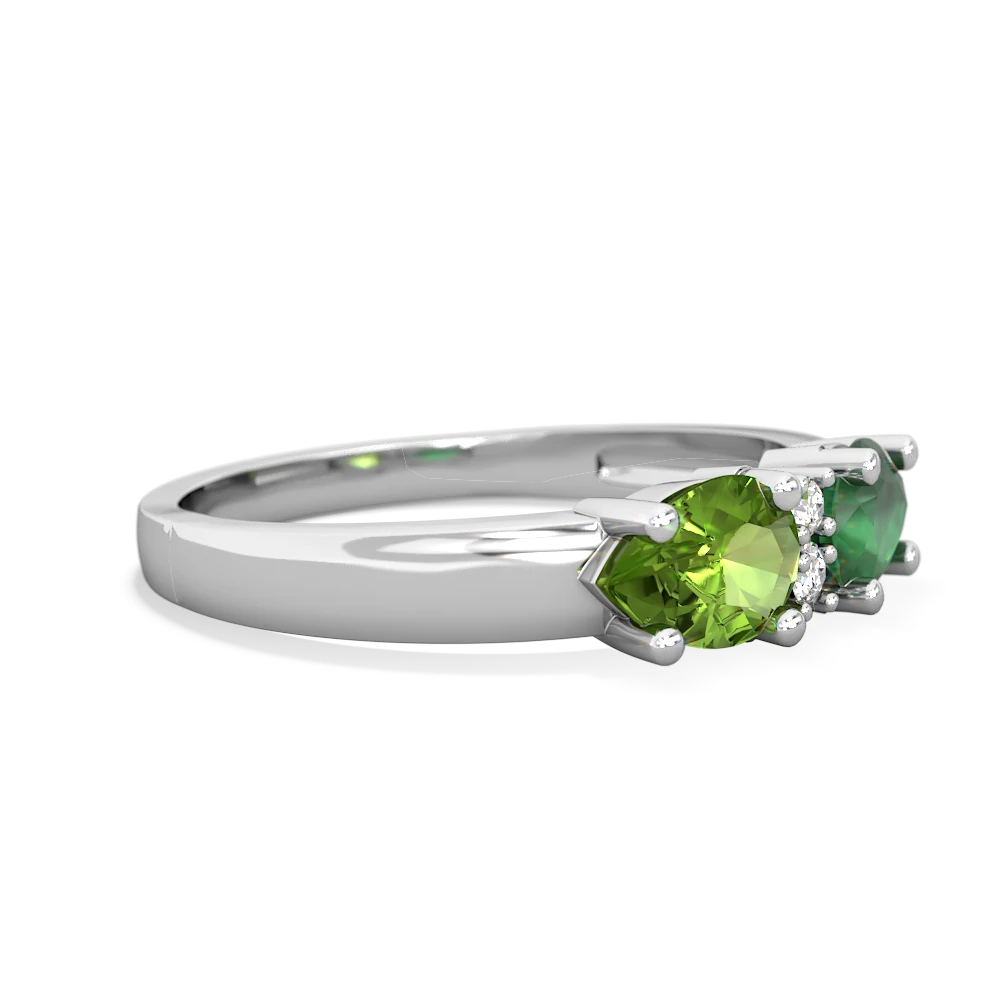 Emerald Pear Bowtie 14K White Gold ring R0865