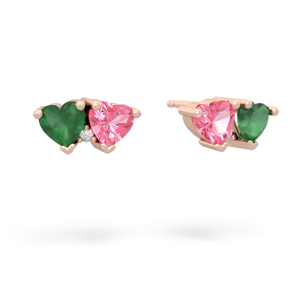 Emerald Sweethearts 14K Rose Gold earrings E5260