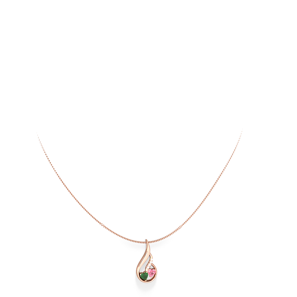 Emerald Keepsake Curves 14K Rose Gold pendant P5450