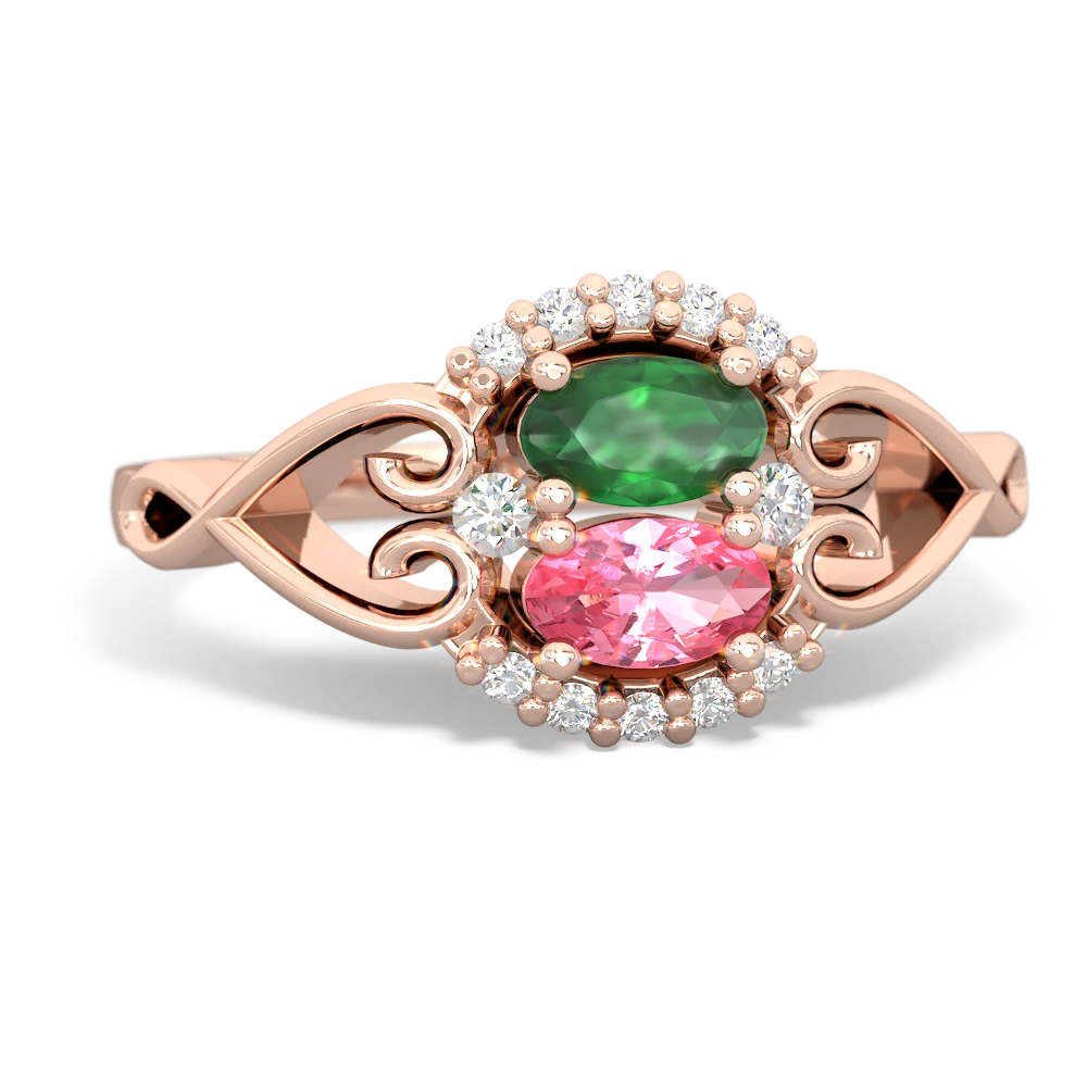 Emerald Love Nest 14K Rose Gold ring R5860