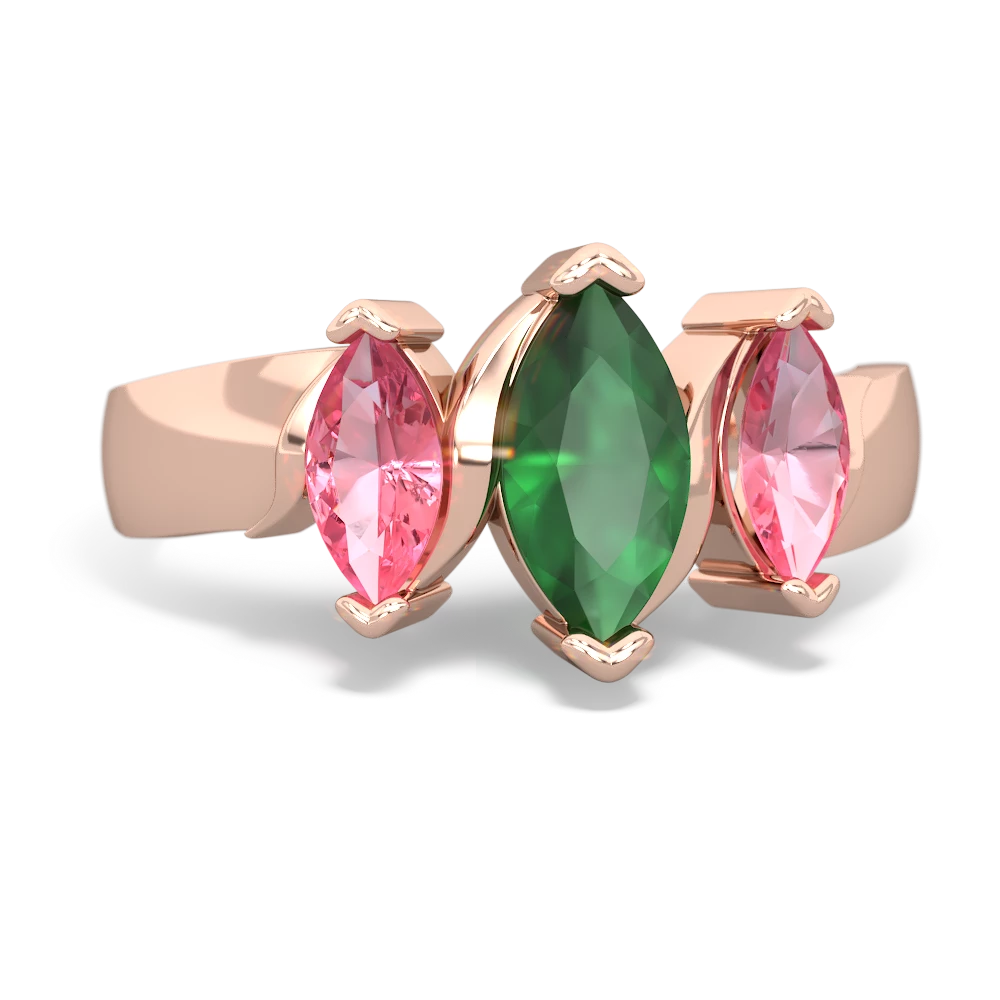 Emerald Three Peeks 14K Rose Gold ring R2433