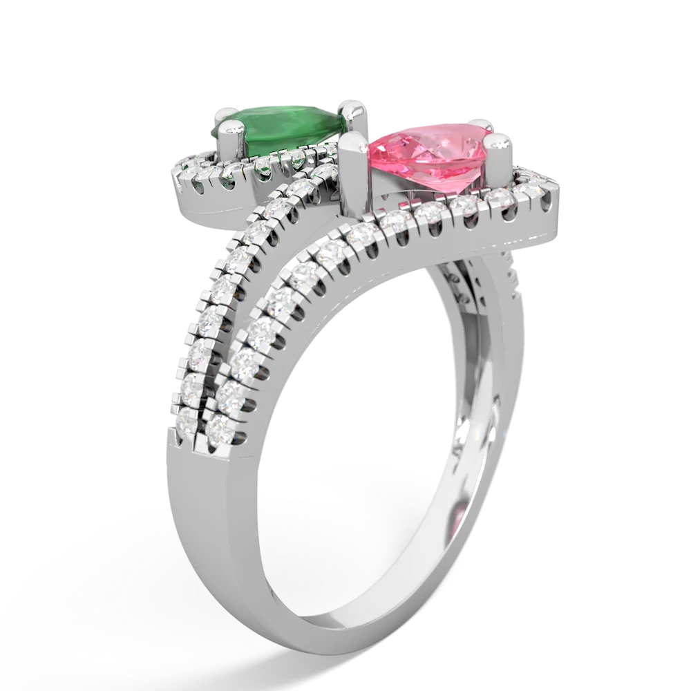 Emerald Diamond Dazzler 14K White Gold ring R3000