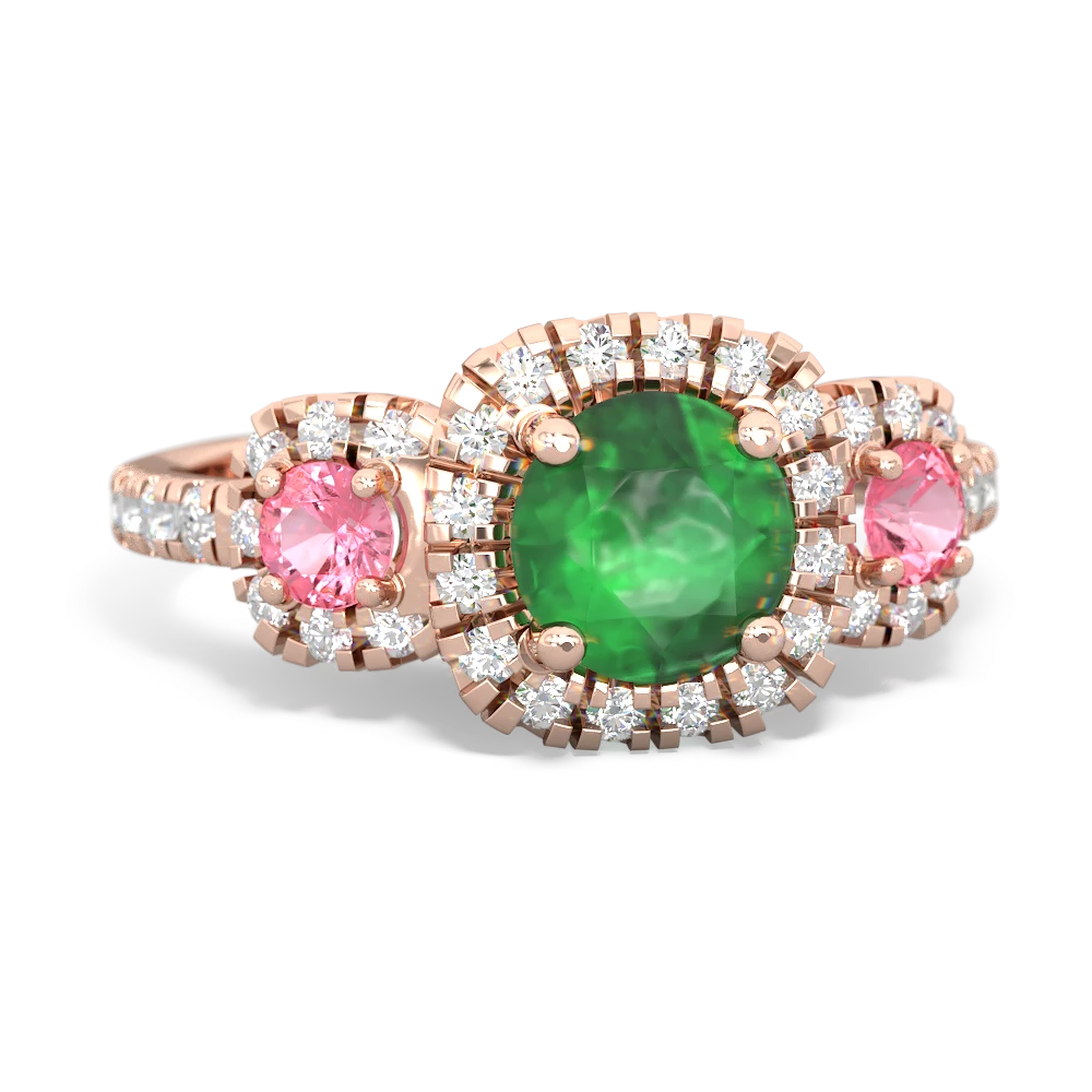 Emerald Regal Halo 14K Rose Gold ring R5350