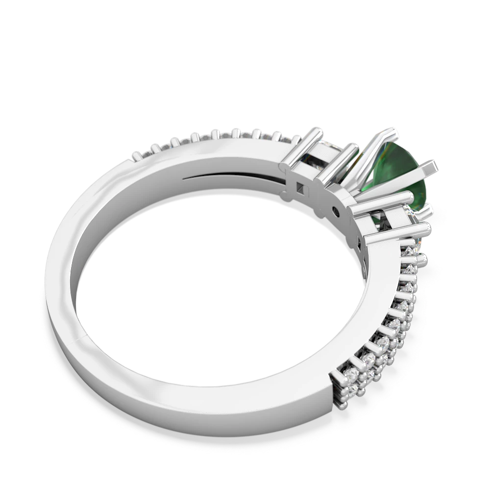 Emerald Classic 5Mm Round Engagement 14K White Gold ring R26435RD