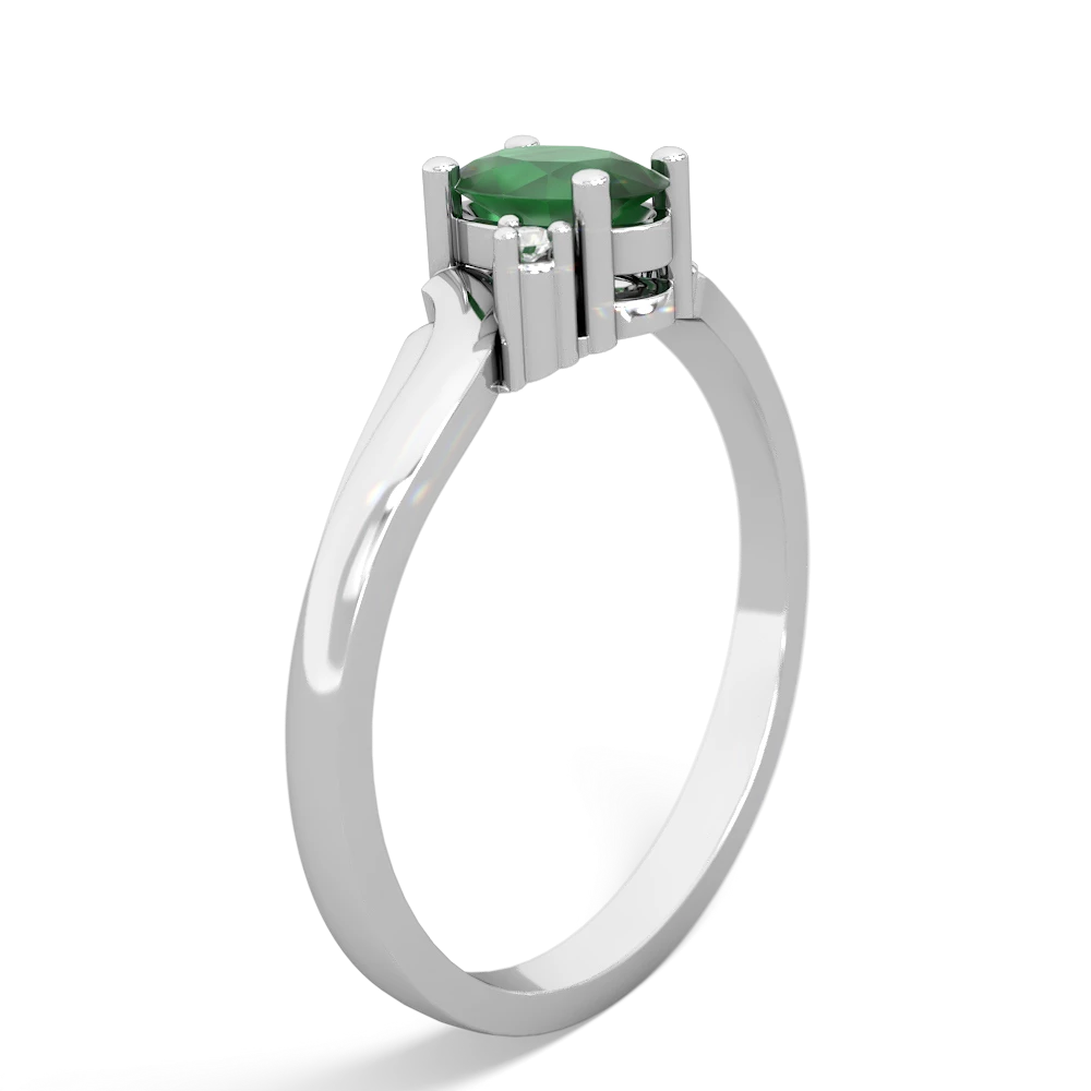 Emerald Elegant Swirl 14K White Gold ring R2173