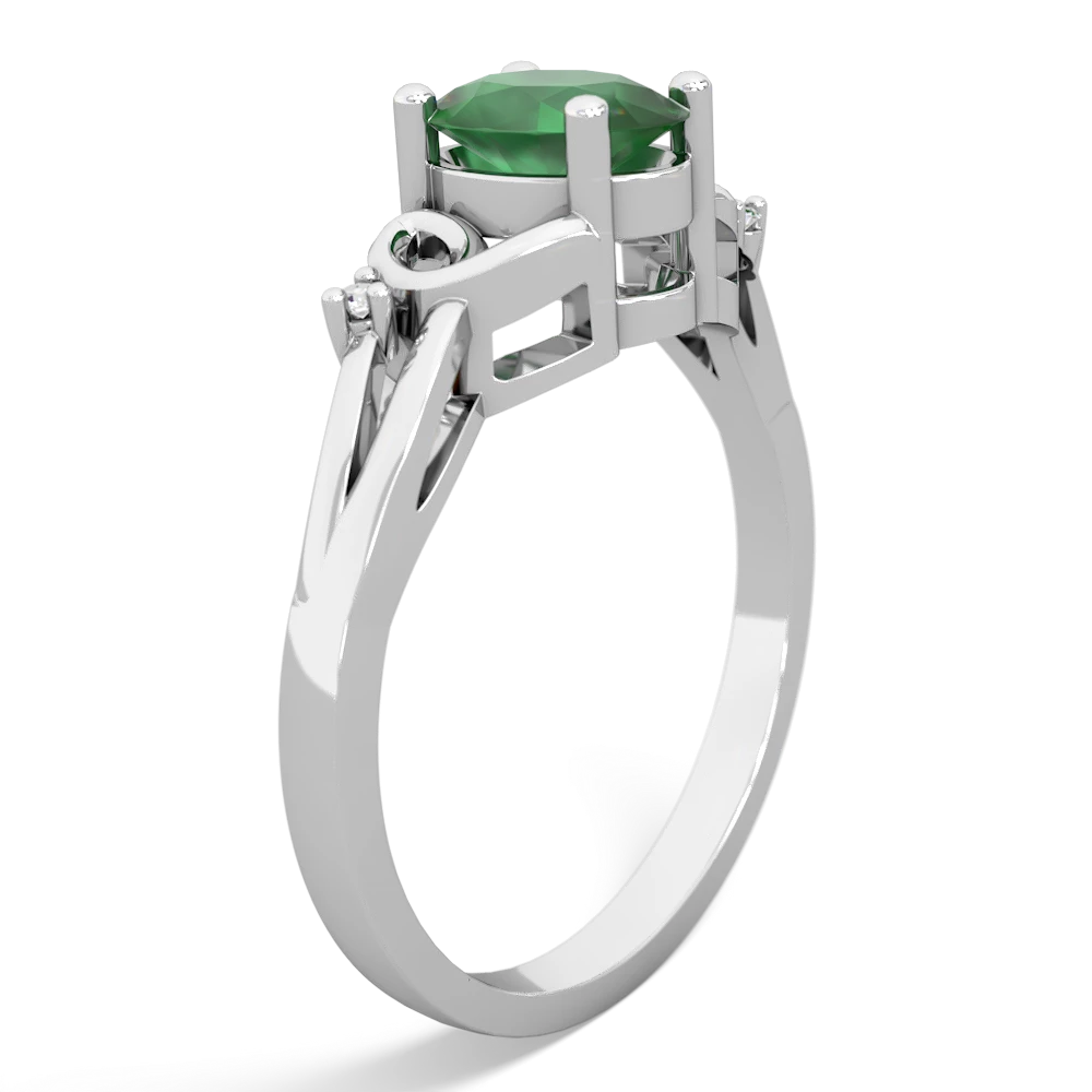 Emerald Swirls 14K White Gold ring R2347