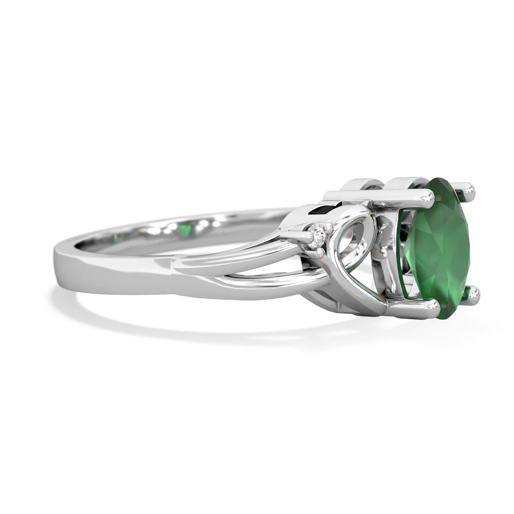 Emerald Swirls 14K White Gold ring R2347