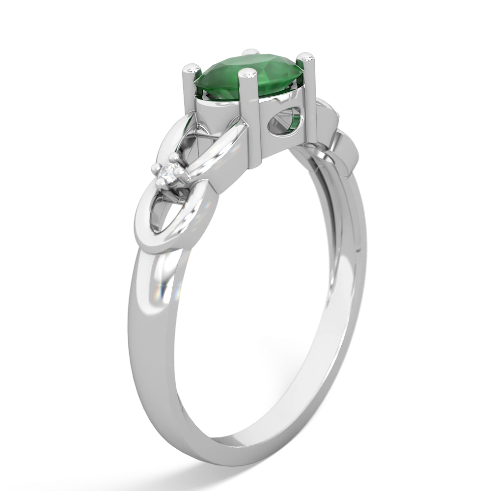 Emerald Links 14K White Gold ring R4032