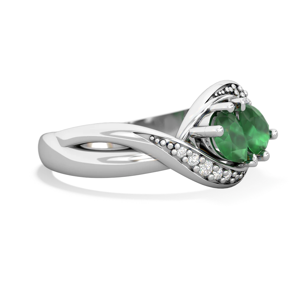 Emerald Summer Winds 14K White Gold ring R5342