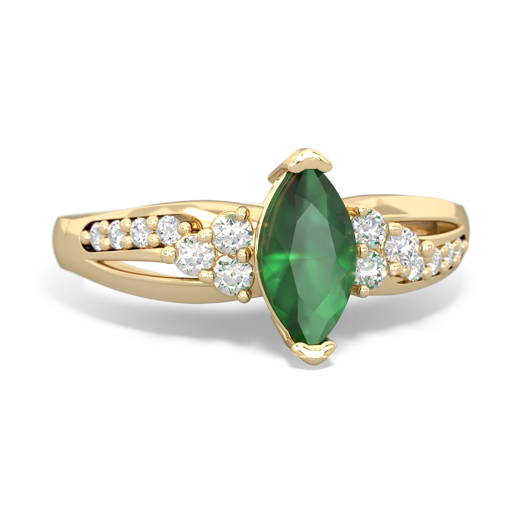 Emerald Royal Marquise 14K Yellow Gold ring R2343