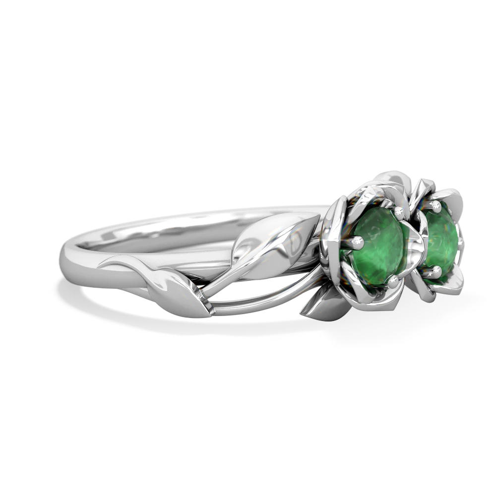 Emerald Rose Garden 14K White Gold ring R5510