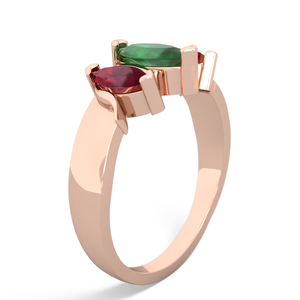 Emerald Three Peeks 14K Rose Gold ring R2433