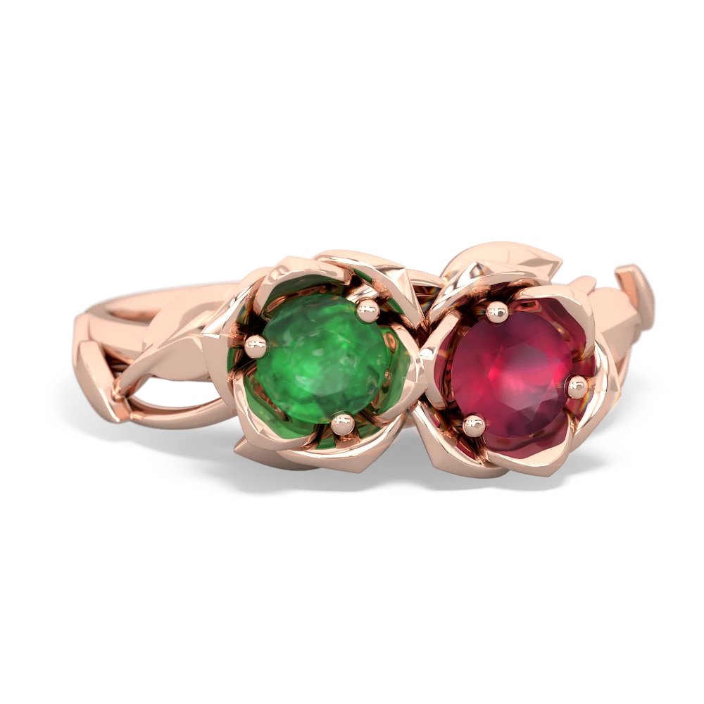 Emerald Rose Garden 14K Rose Gold ring R5510