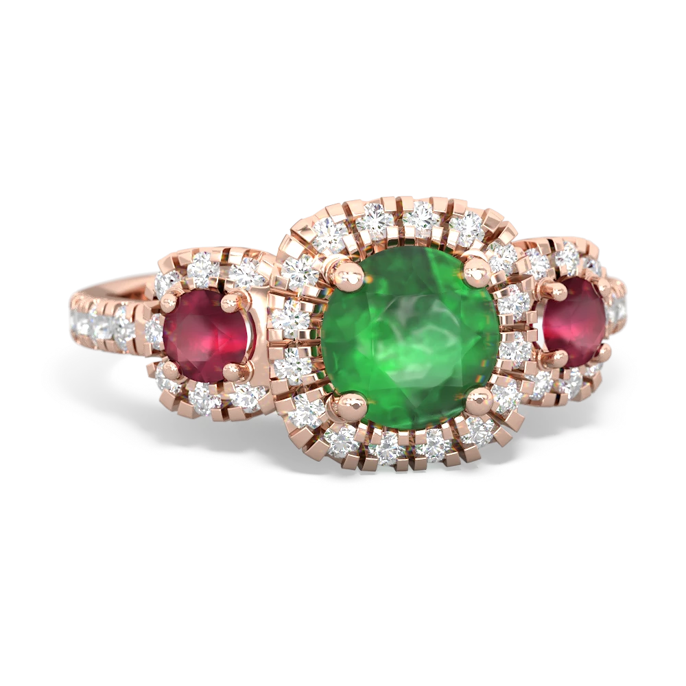 Emerald Regal Halo 14K Rose Gold ring R5350