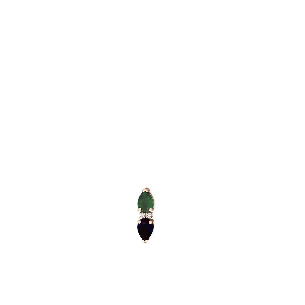 Emerald Bowtie Drop 14K Rose Gold earrings E0865